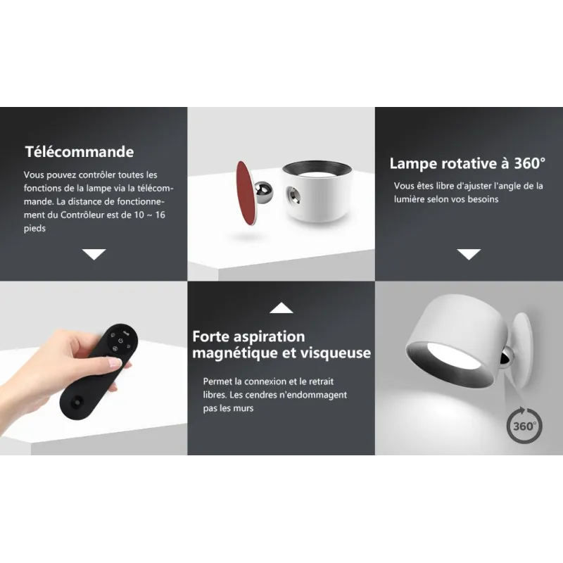 applique-murale-rechargeable-sans-fil-variable-cct-blanc-ou-noir