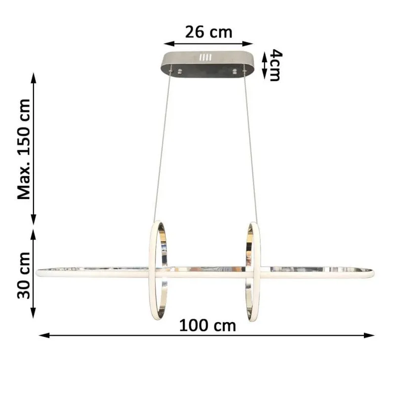 suspension-led-48w-triples-anneaux-chrome-4000k