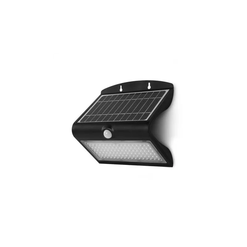 APPLIQUE MURALE LED SOLAIRE 8W 4000K NOIR + DÉTECTEUR