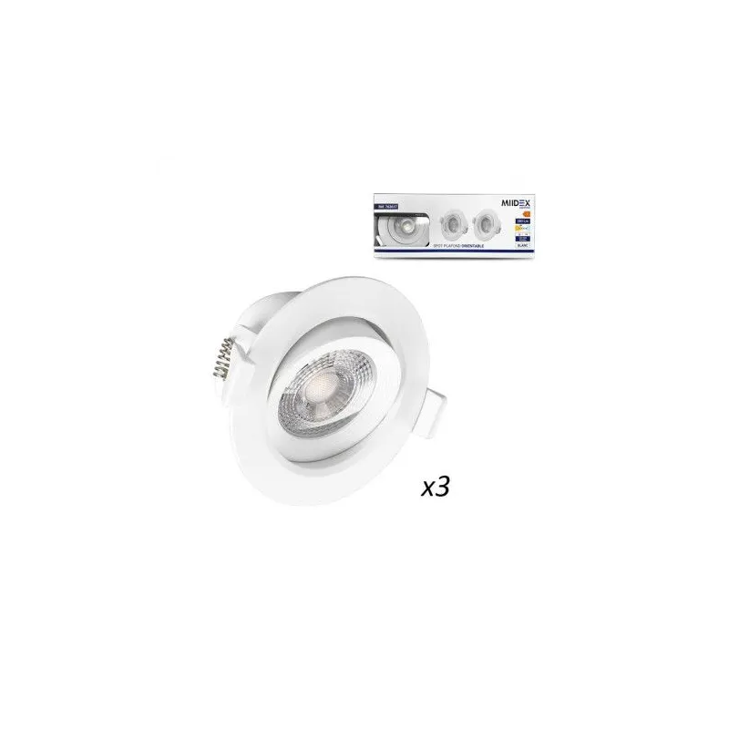 SPOT LED SMD ORIENTABLE 5W 3000K PACK DE 3
