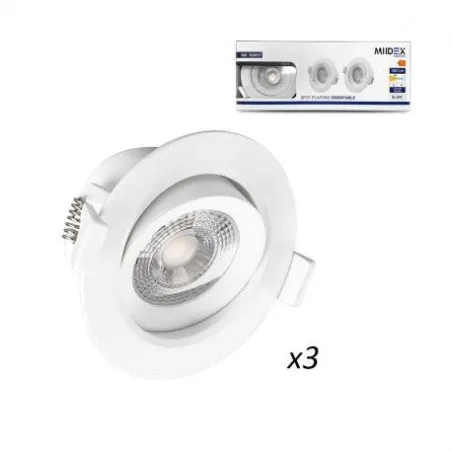 SPOT LED SMD ORIENTABLE 5W 3000K PACK DE 3