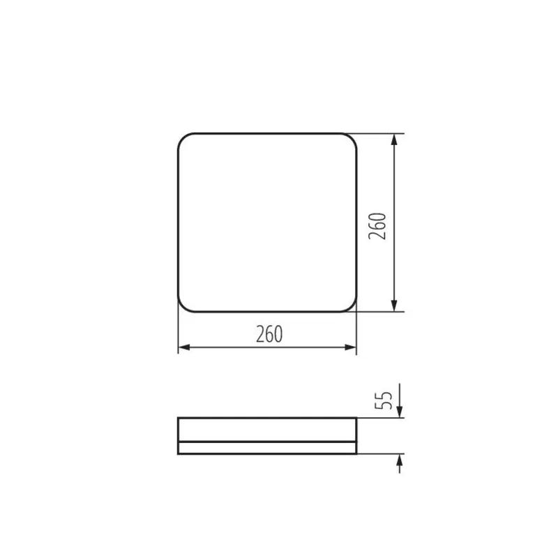 Plafonnier étanche carré ip65-IPER LED 4000k-L