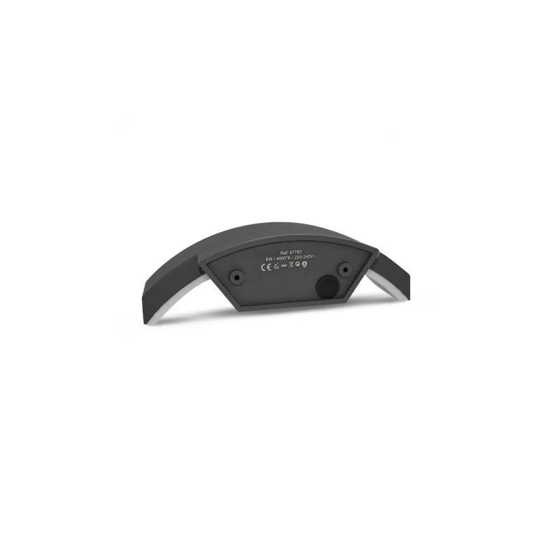 APPLIQUE MURALE CURVILIGNE LED 6 W 4000K GRIS ANTHRACITE IP54