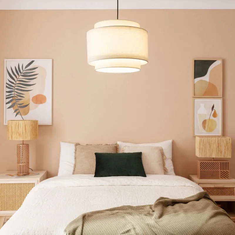 suspension-abat-jour-tissu-culot-e27-blanc-gris-vert-bleu