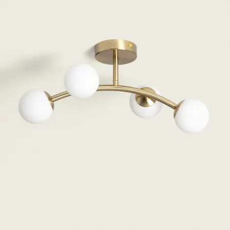 plafonnier-metal-4-boules-verre-blanche-culot-g9