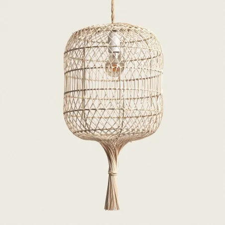 Suspension luminaire suspendu rotin culot e27