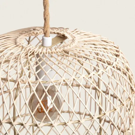 Suspension luminaire suspendu rotin culot e27