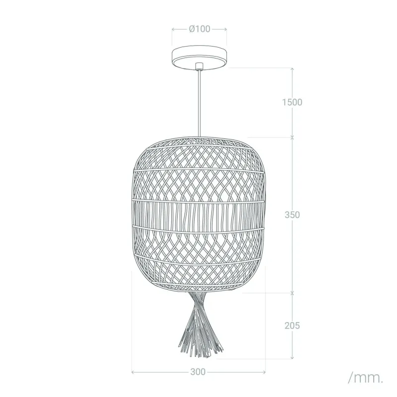 Suspension luminaire suspendu rotin culot e27
