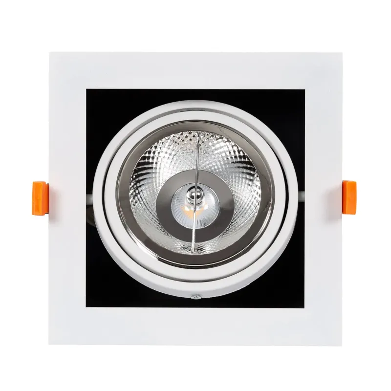 downlight luminaire encastrable 155x155mm orientable 15w led dimmable 3000k-4000k-5500k