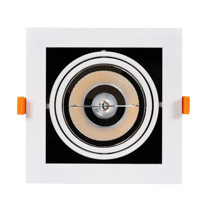 downlight luminaire encastrable 155x155mm orientable 15w led dimmable 3000k-4000k-5500k