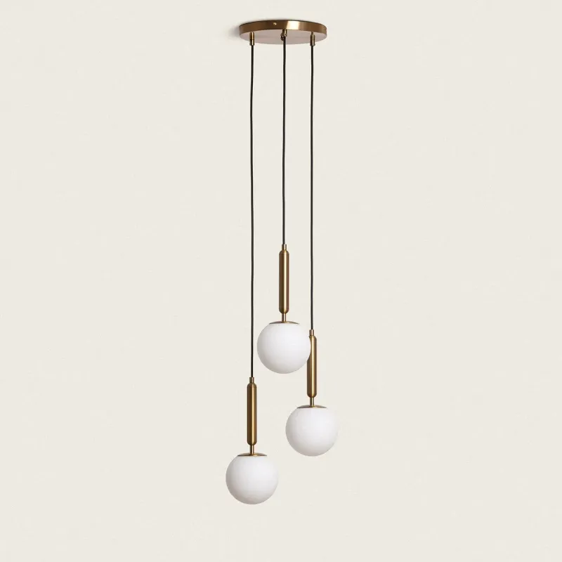 suspension-metal-dore-et-triples-boules-verre-culot-e27