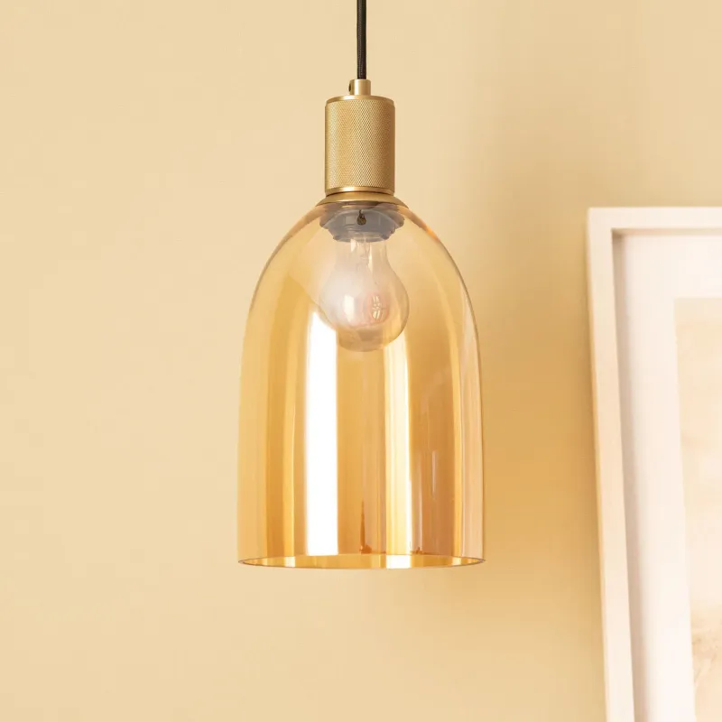 suspension-en-verre-ambree-culot-e27