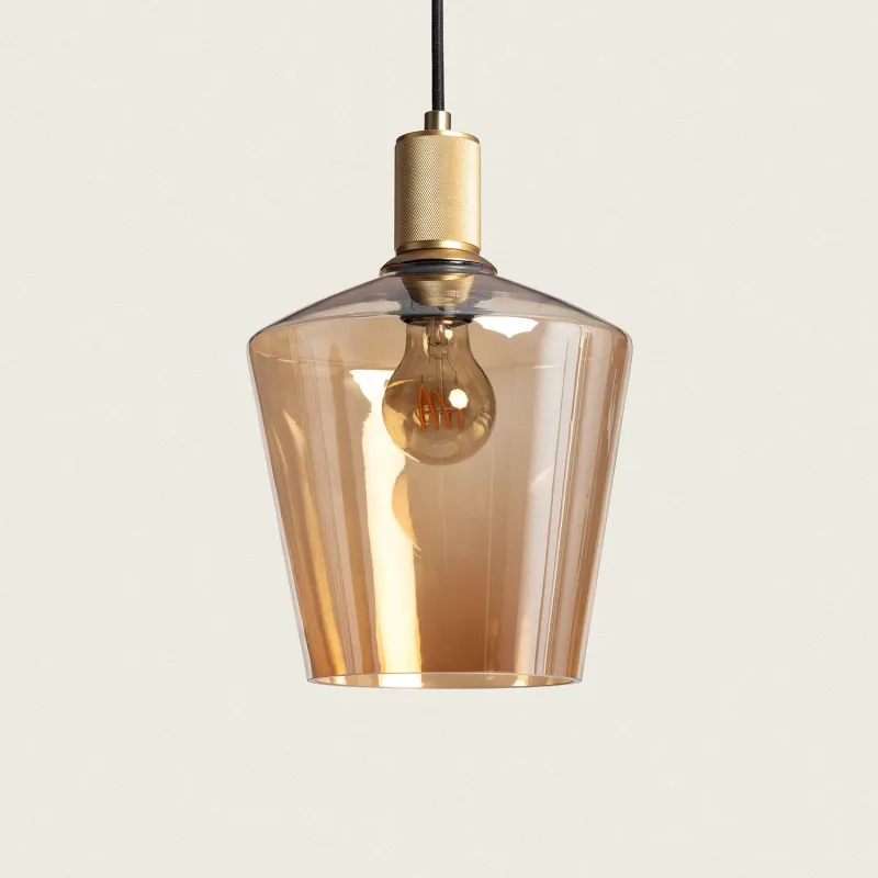 suspension-en-verre-ambree-culot-e27
