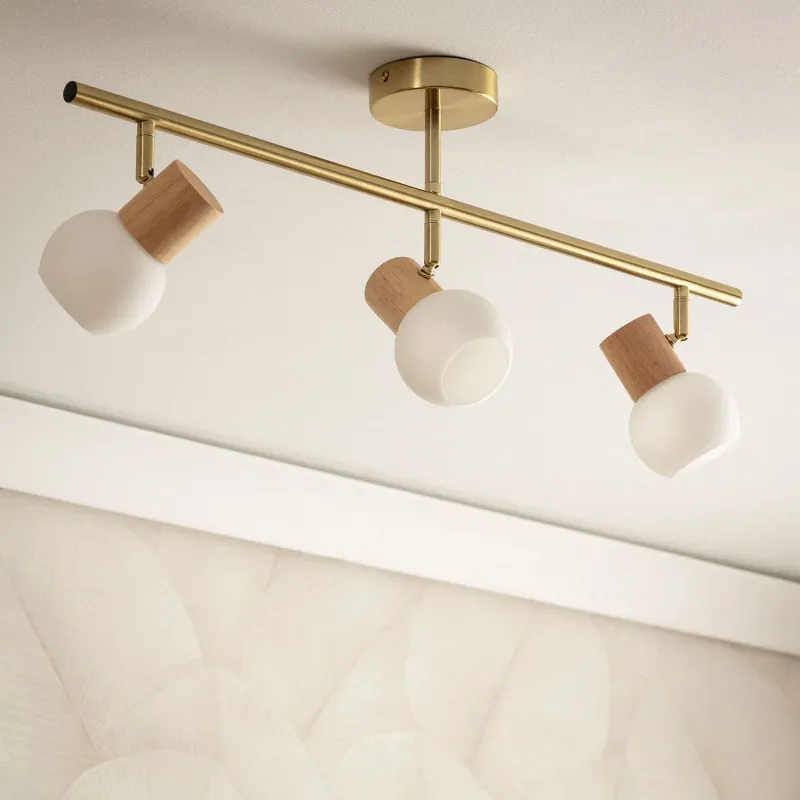 plafonnier-metal-dore-4-boules-verre-blanc-culot-g9