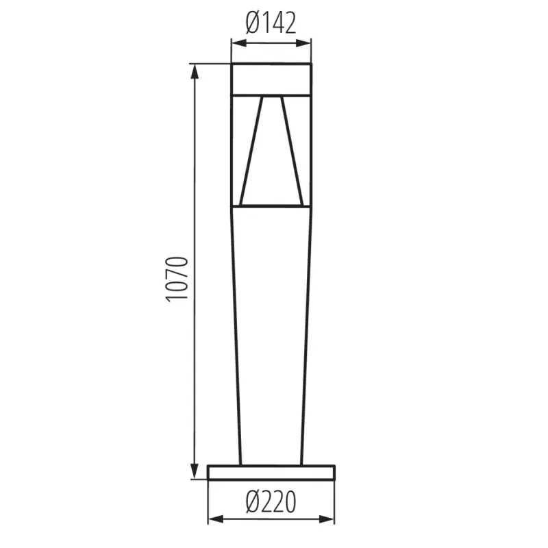 INVO TR 107cm-O-GR Borne potelet gris graphite