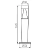 INVO TR 107cm-O-GR Borne potelet gris graphite