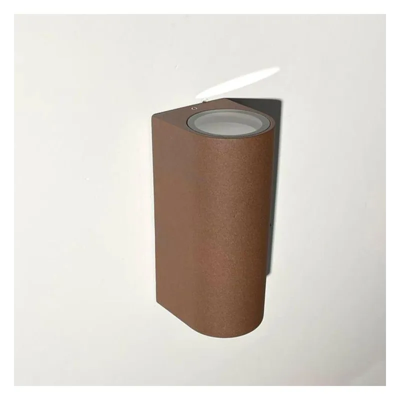 applique-murale-exterieure-ip54-effet-rouille-marron-double-gu10