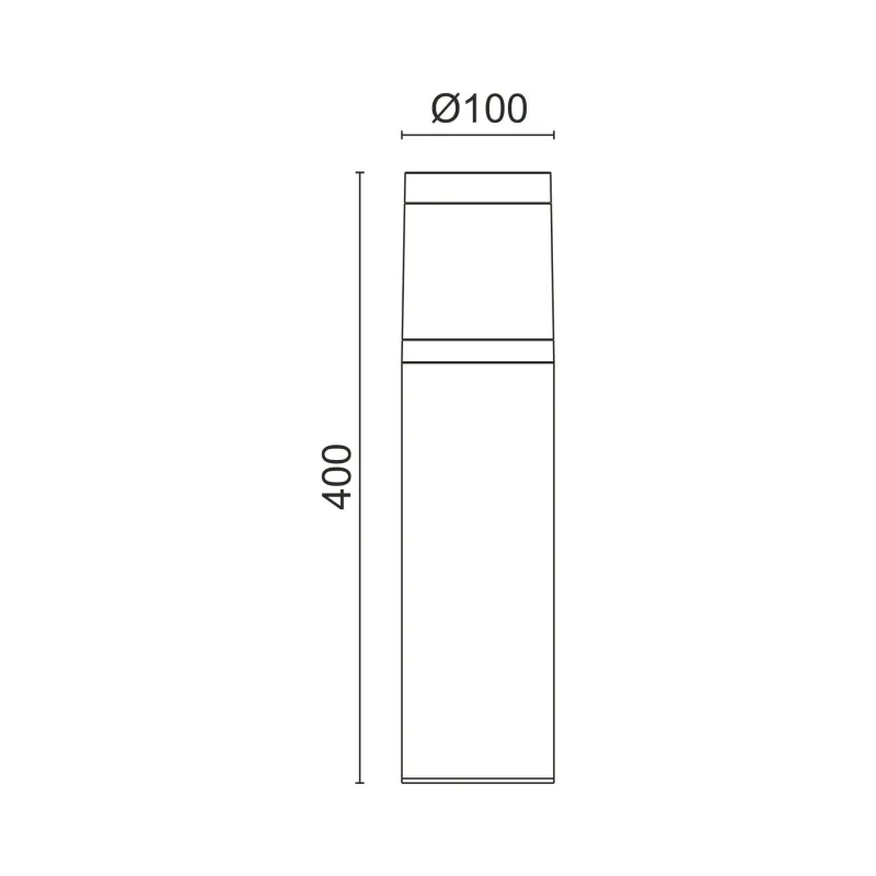 borne-balise-40cm-ip65-led-7w-800lm-noire