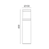 borne-balise-40cm-ip65-led-7w-800lm-noire