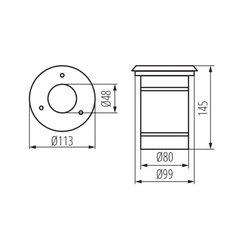 BERG DL-10O Encastré de sol extérieur rond inox