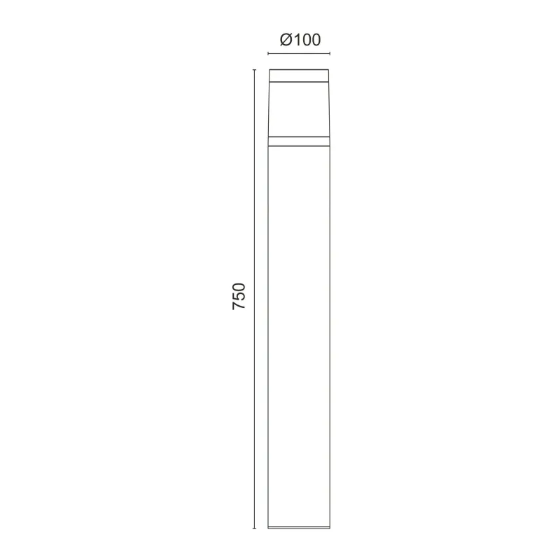 borne-balise-75cm-ip65-led-7w-800lm-noire