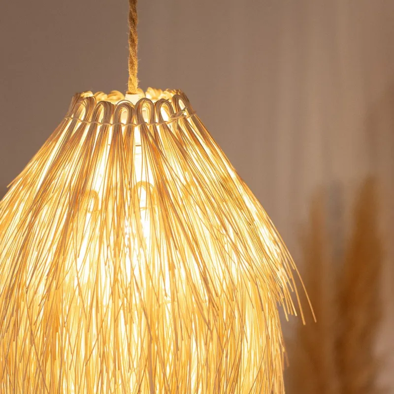 Suspension luminaire suspendu rotin culot e27