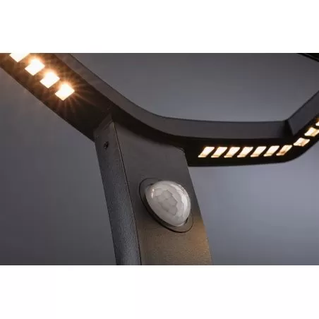 Borne lumineuse LED Alara Détecteur de mouvement IP44 carré 665mm 3000K 10W 450lm 230V Anthracite Métal