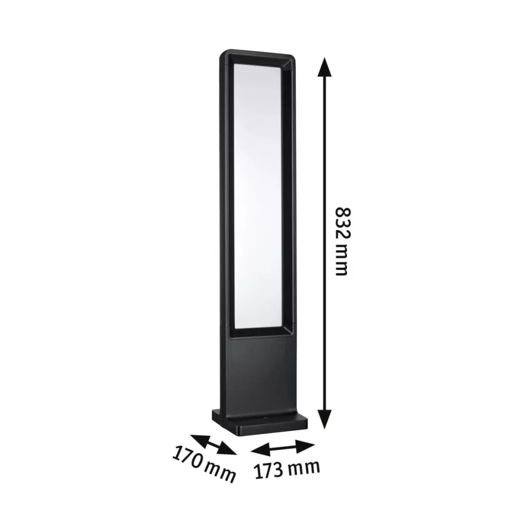 Borne lumineuse LED Reana IP44 832mm 3000K 2x4W 2x240lm 230V Anthracite Métal