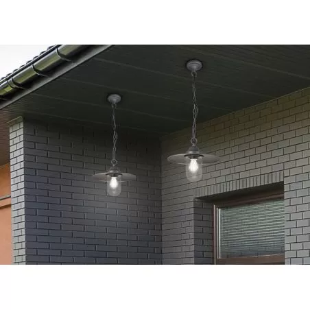 TRIO Suspension extérieur antracite et transparent claire BRENTA - ...
