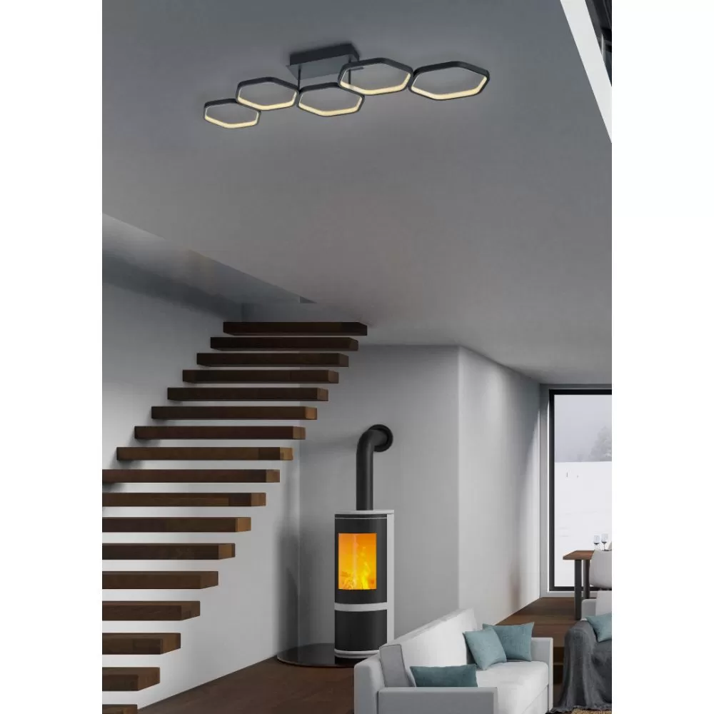 TRIO Plafonnier intérieur antracite VIGO - Pas cher