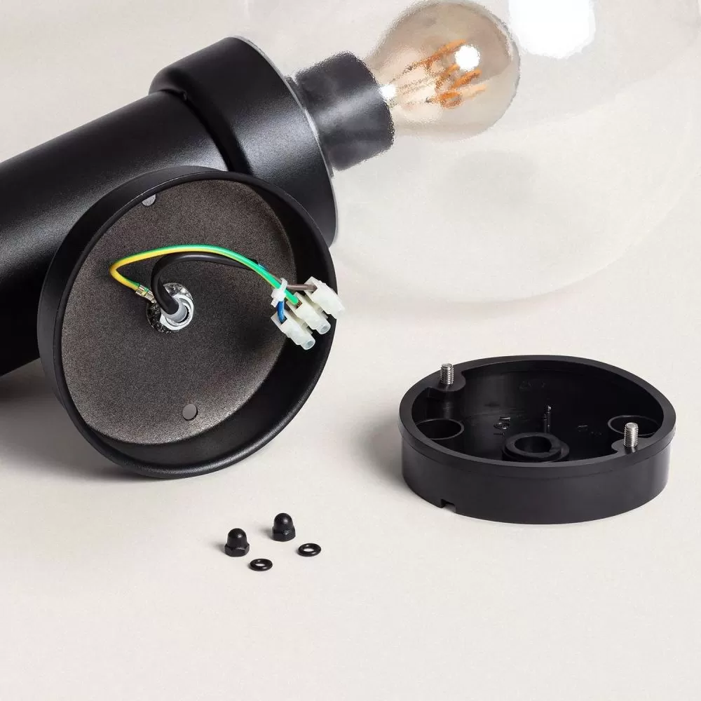 applique-murale-detecteur-exterieure-noire-culot-e27-ip44-220v