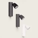 applique-murale-noire-double-spot-gu10-etanche-ip44
