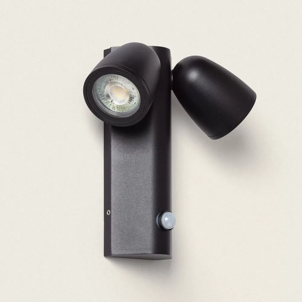 applique-murale-detecteur-double-spots-gu10-orientable-etanche-ip65