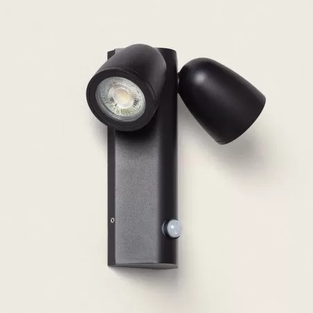 applique-murale-detecteur-double-spots-gu10-orientable-etanche-ip65