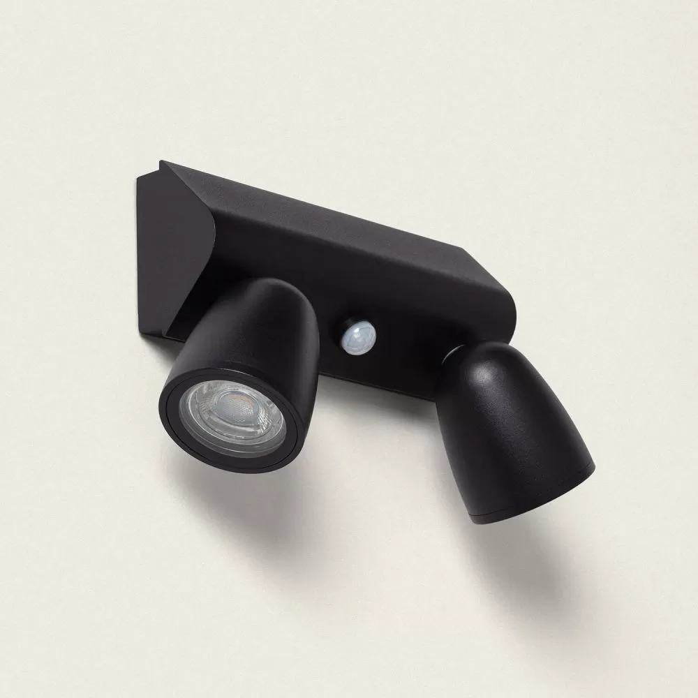 applique-murale-detecteur-double-spots-gu10-orientable-etanche-ip65