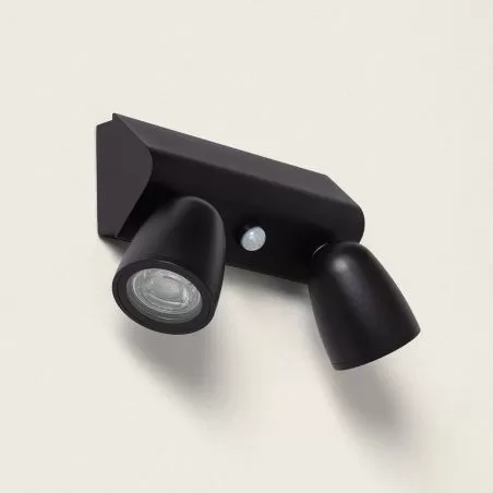 applique-murale-detecteur-double-spots-gu10-orientable-etanche-ip65