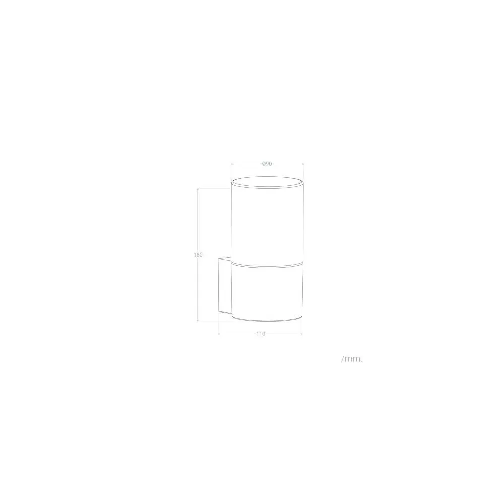 applique-murale-noire-50cm-culot-e27-ip44-220v