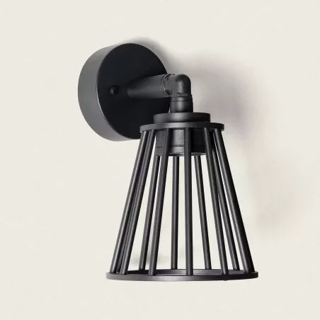 applique-murale-exterieure-6w-led-metal-effet-cage-noire-220v-ip65