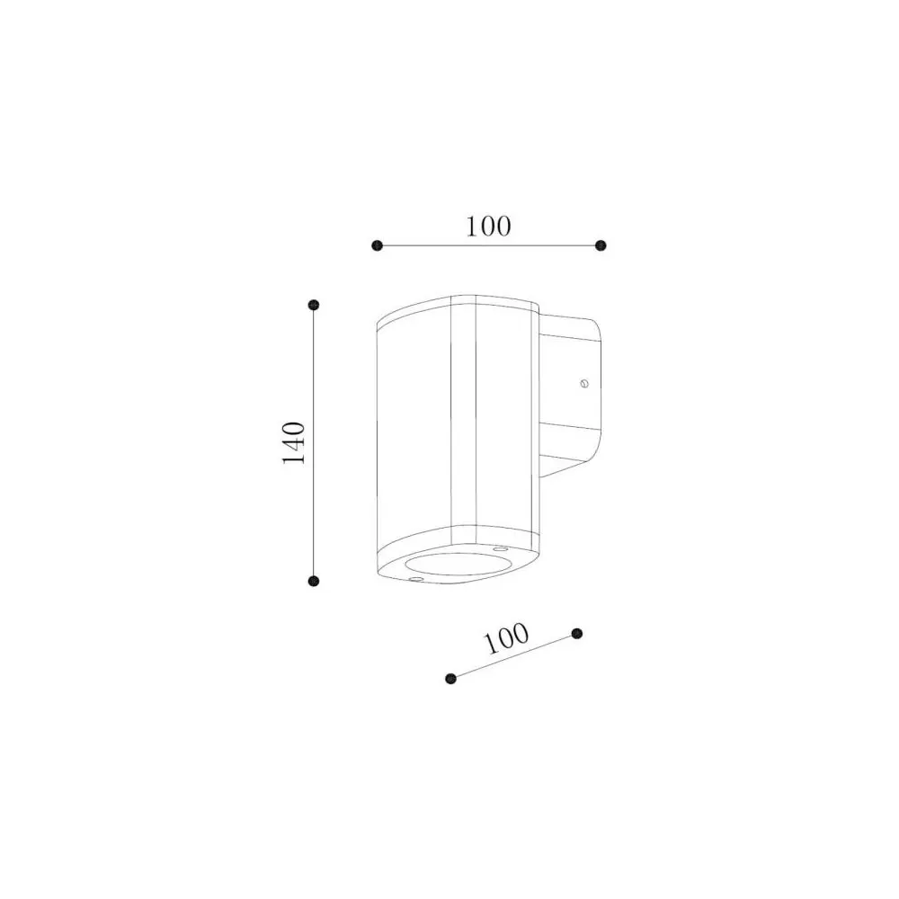 applique-murale-noire-simple-spot-gu10-etanche-ip54