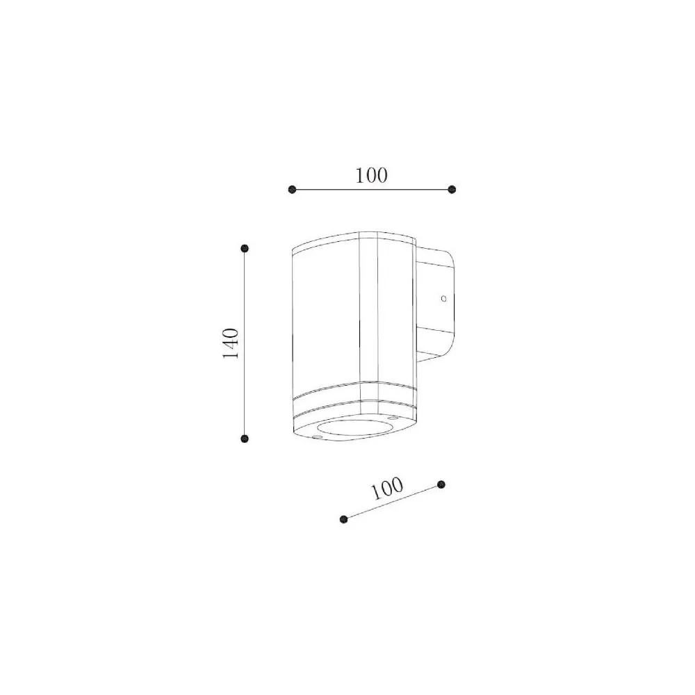 applique-murale-noire-simple-spot-gu10-etanche-ip54