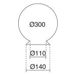 Globe Opal Ø30cm - Bouche 14cm Bl. - Pas cher