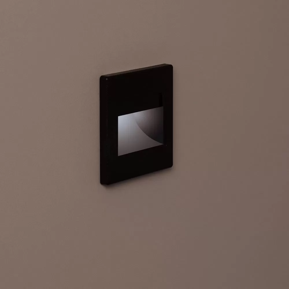 Spot de balisage à 1.5w LED d'escalier mur encastrable noir - Pas ...