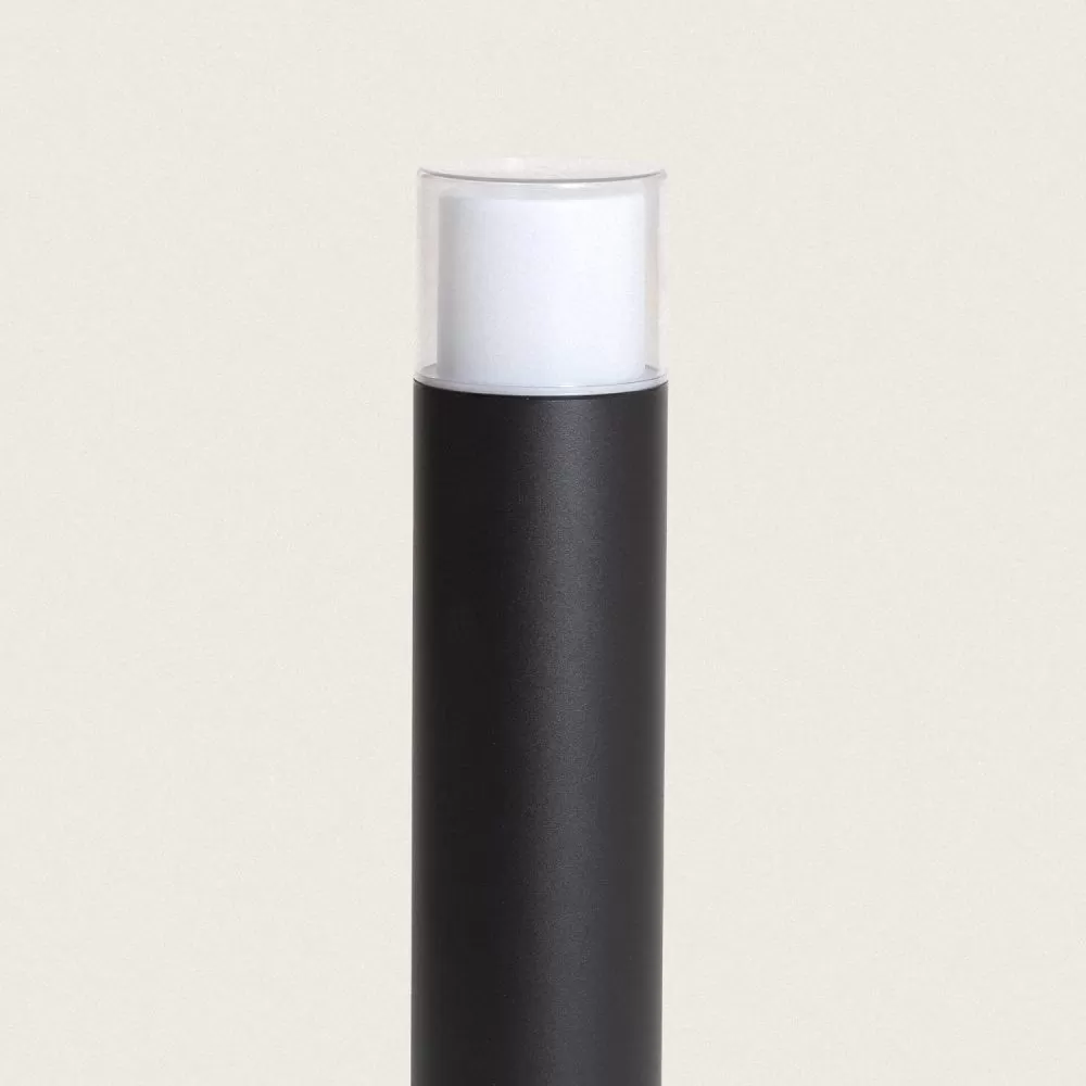 borne-potelet-50cm-exterieure-metal-noir-effet-bois-ip44-220v
