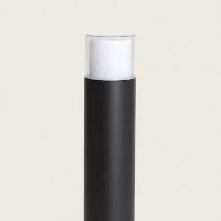 borne-potelet-50cm-exterieure-metal-noir-effet-bois-ip44-220v