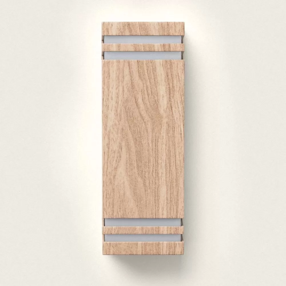 applique-murale-metal-effet-bois-double-gu10-etanche-ip44
