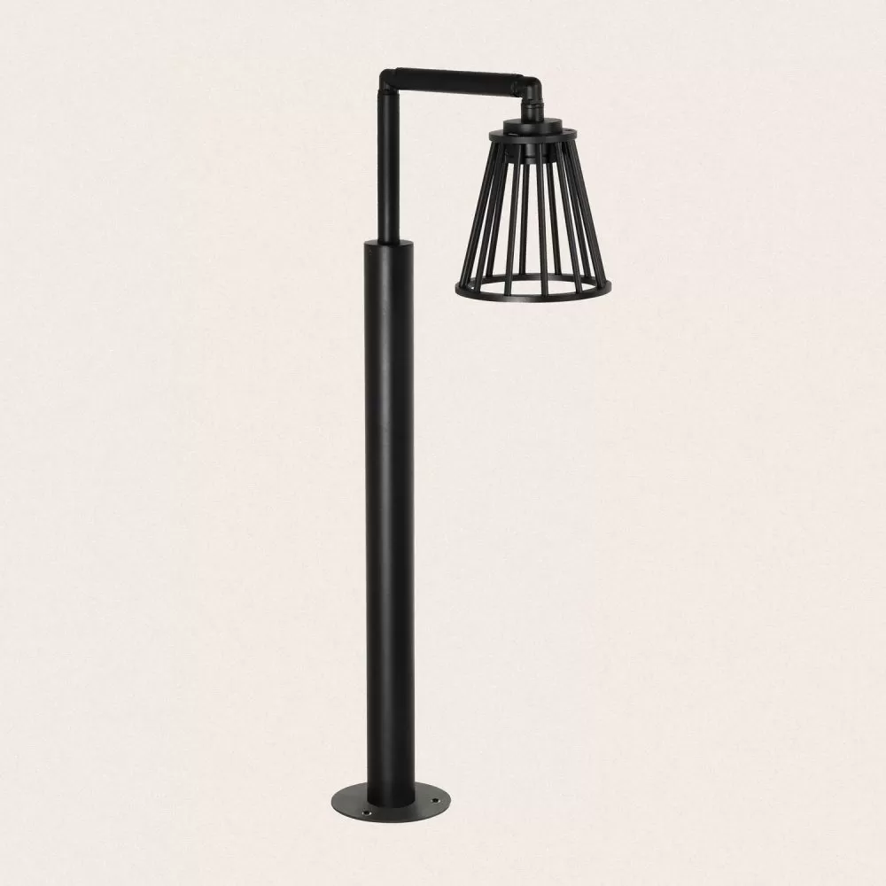 borne-led-6w-metal-noir-type-cage-95cm-ip65-300lm-variable
