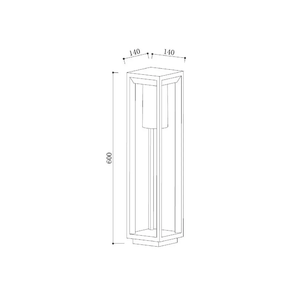borne-potelet-balise-exterieure-noire-60cm-ip44-220v-e27