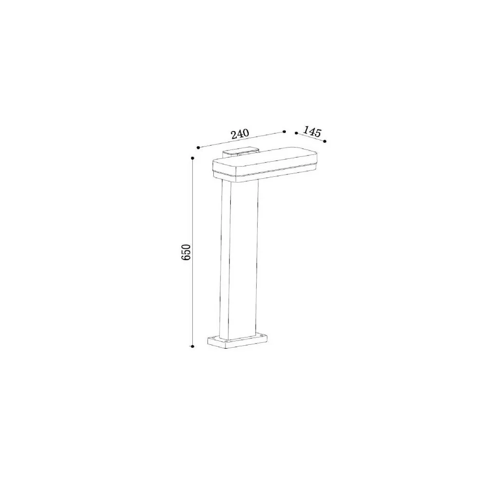 borne-potelet-65cm-exterieur-led-10w-noire-800-lumens-ip54