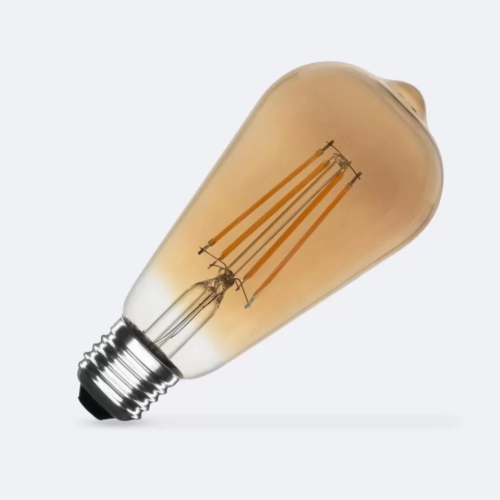 ampoule led filament variable culot e27 verre doré-edison twist-200 lumens-2200k