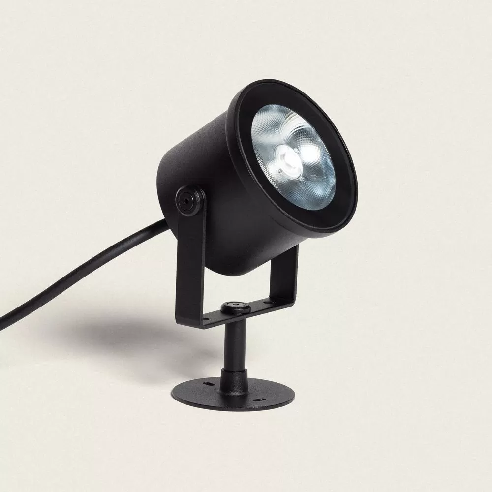 Projecteur led 10W noir extra plat ip65-1000 lumens etanche exterieur rocaille jardin